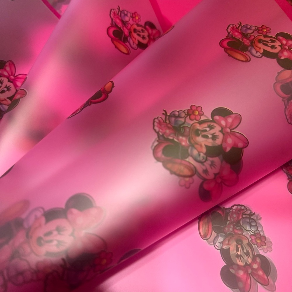 20 Sheets Waterproof Korean Bouquet Wrapping Paper 22x22 Pink Design